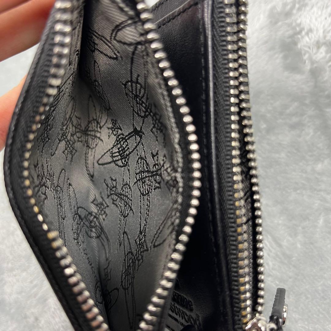 Vivienne Westwood ダブルジップ 2つ折り財布 オーブ ブラック