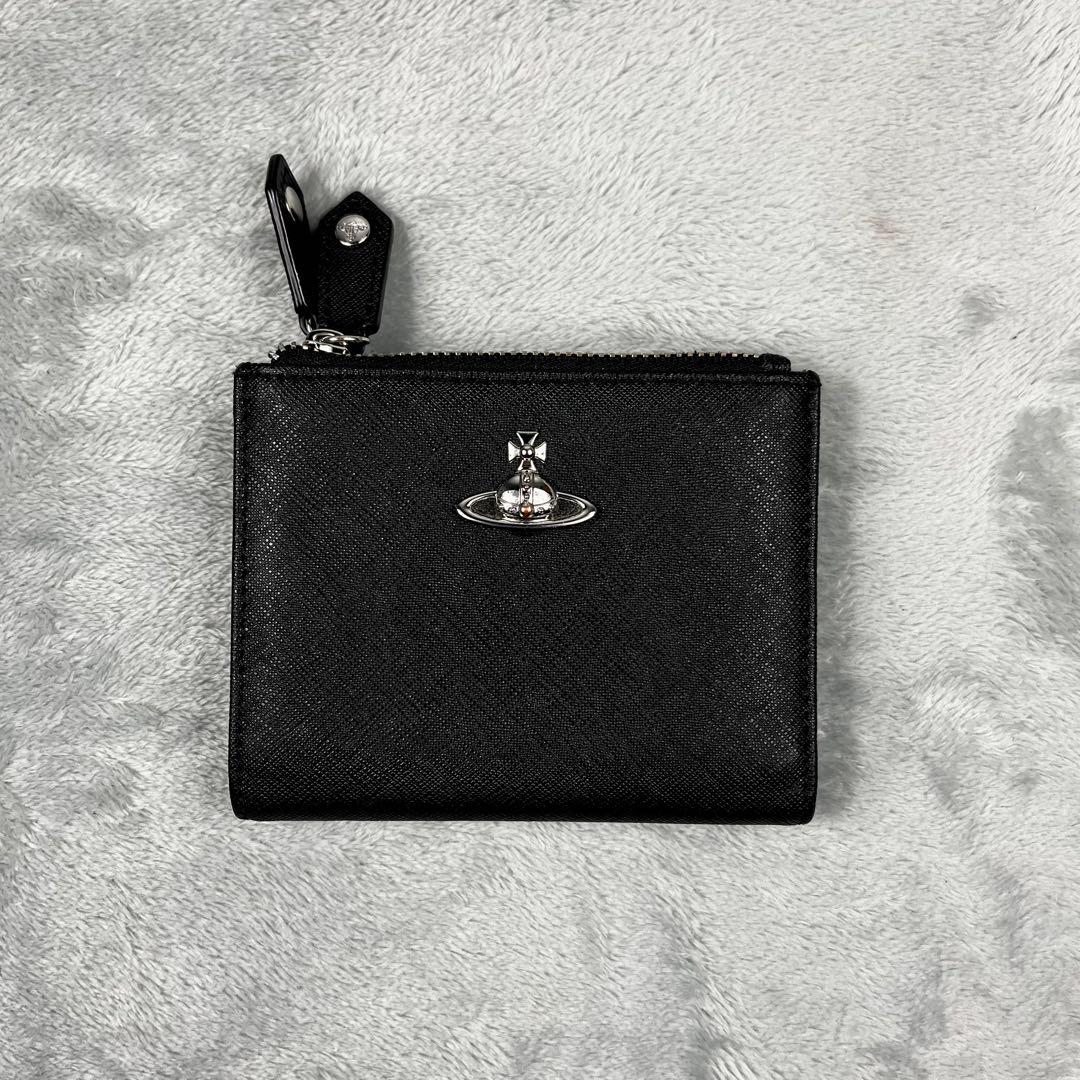 Vivienne Westwood ダブルジップ 2つ折り財布 オーブ ブラック