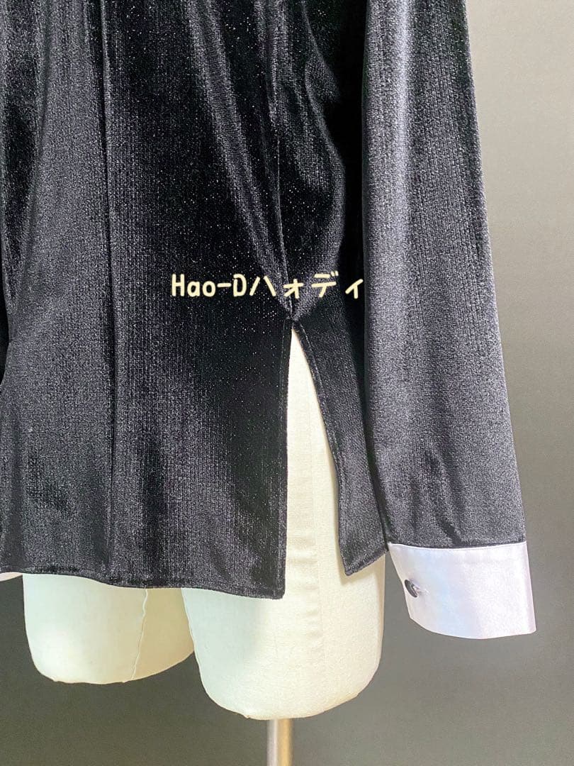 社交ダンス★ラテン★メンズ★新品★ジャケット★黒ベロア★L