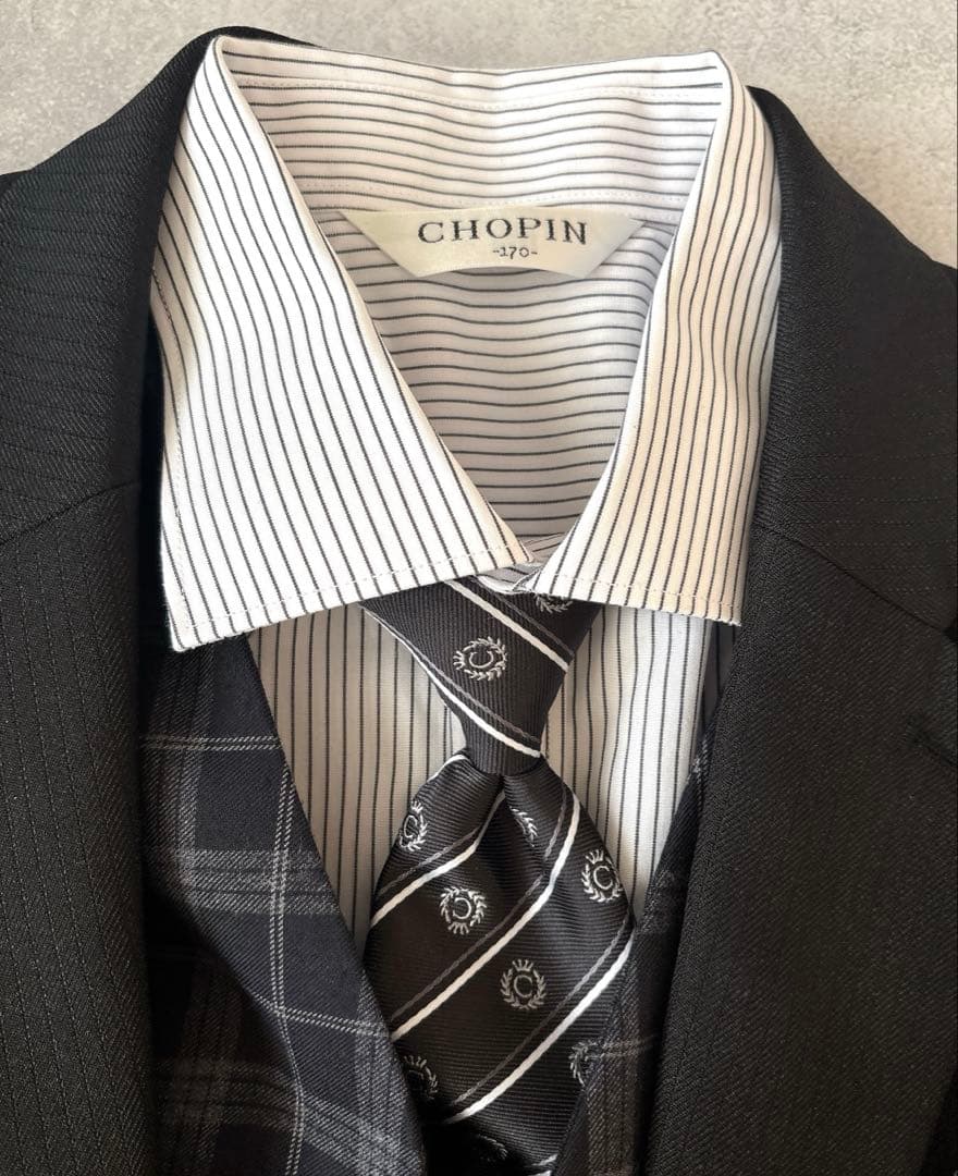 クリーニング済 CHOPIN ショパン ベスト付きスーツ 7点セット 170cm