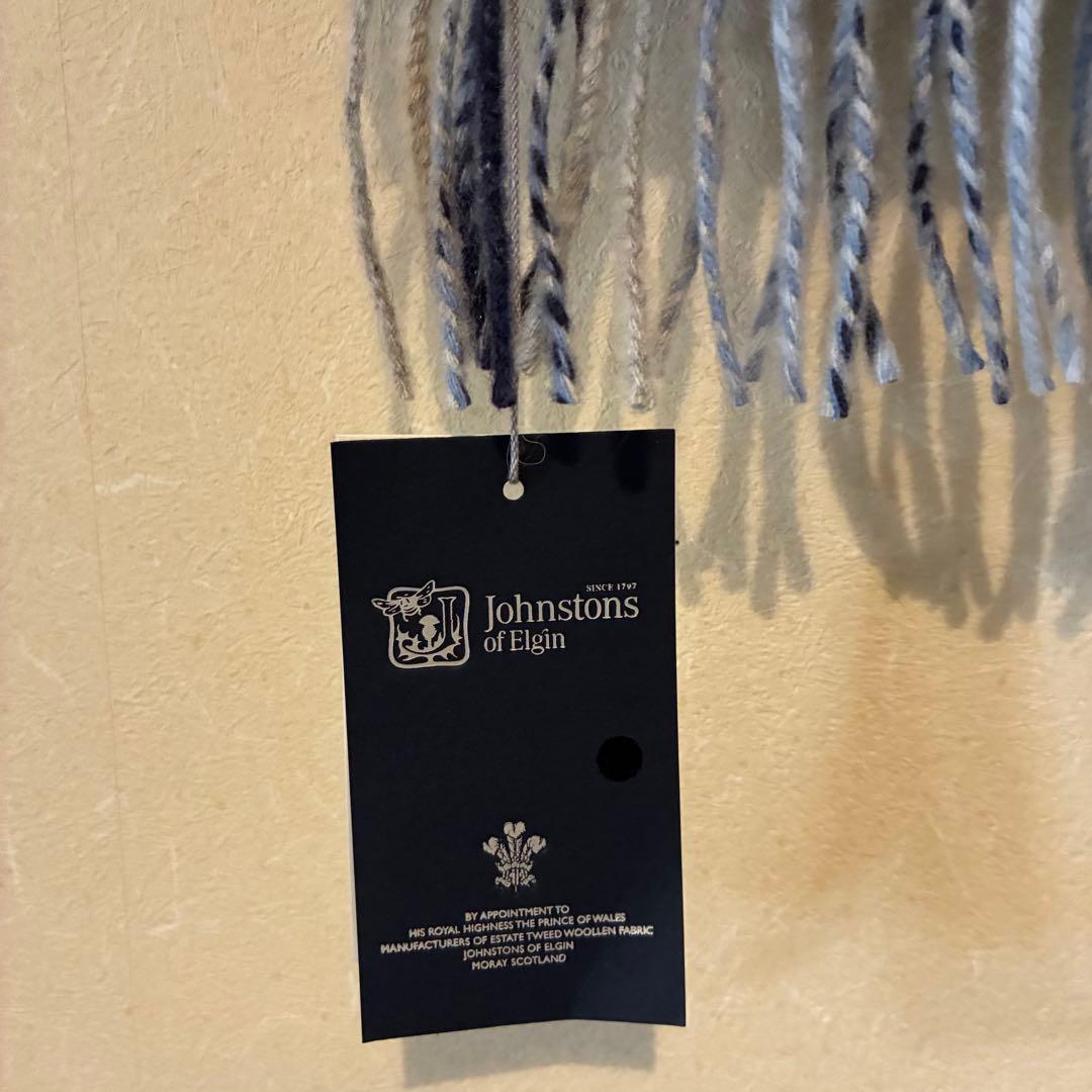 新品　Johnstons of Elgin チェック柄カシミヤ100%マフラー