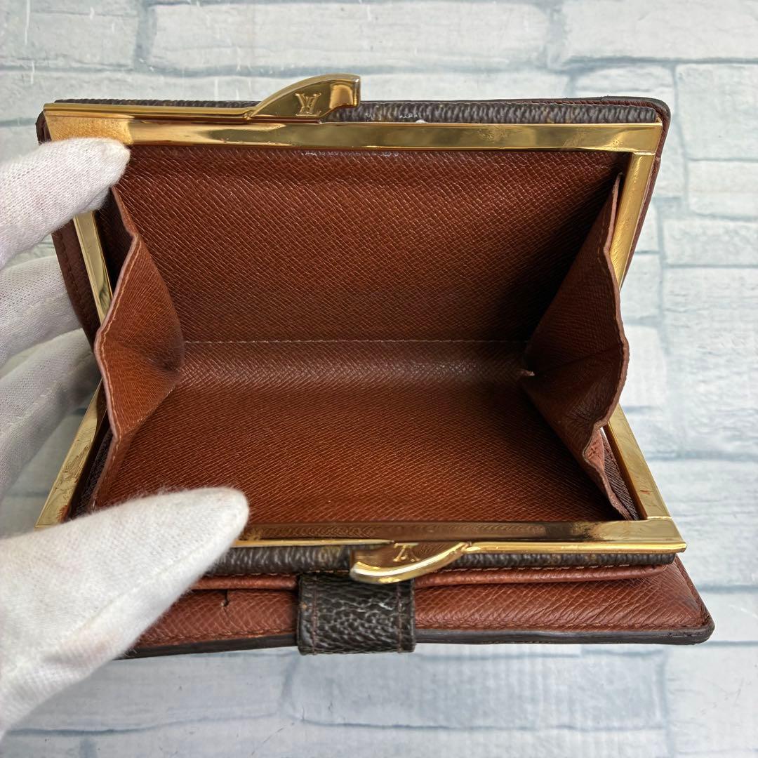 極美品　50 ルイヴィトン　モノグラム　がま口　二つ折り財布　xg3