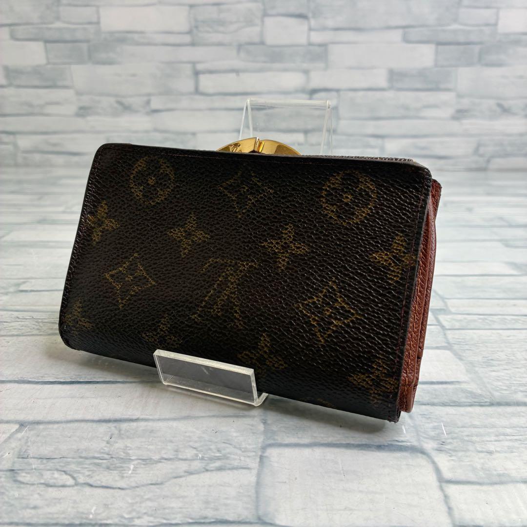 極美品　50 ルイヴィトン　モノグラム　がま口　二つ折り財布　xg3