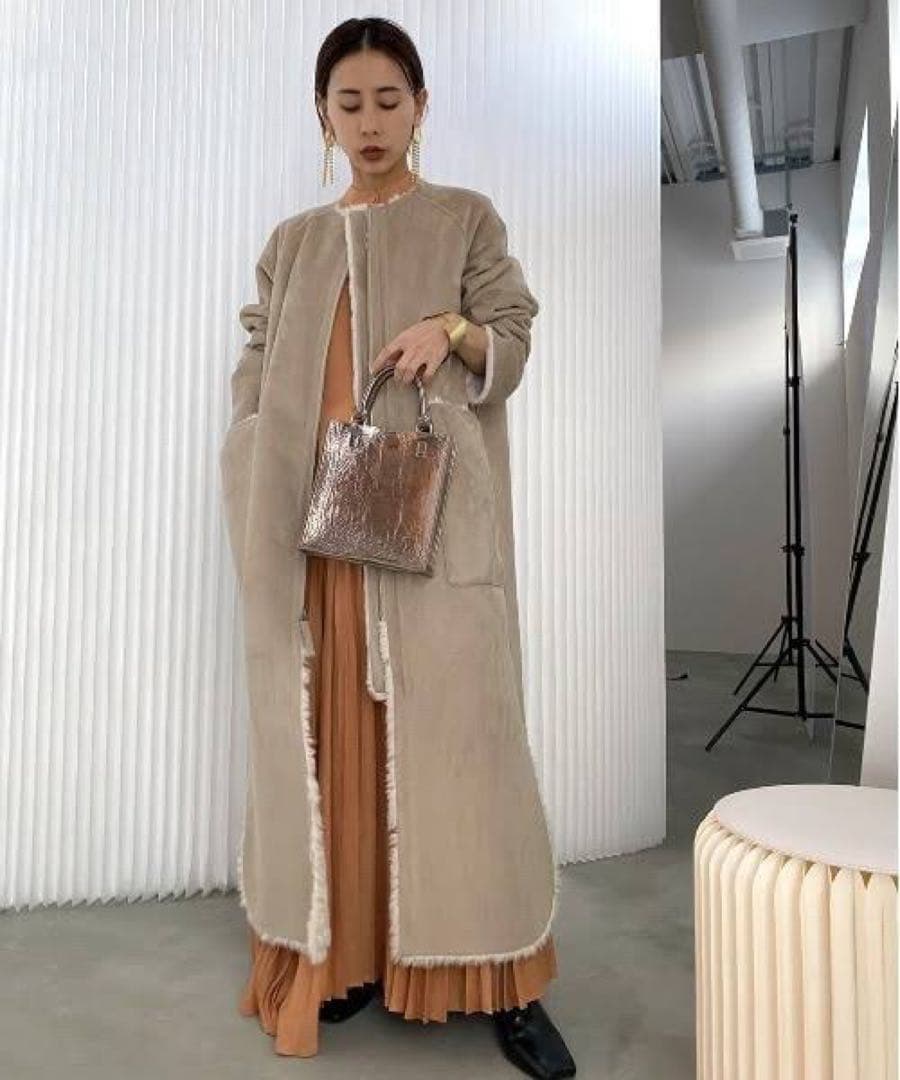 Ameri REVERSIBLE TWIN BOA COAT ホワイト