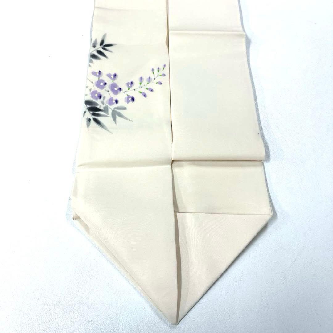 専用帯6126 ●高級 正絹 落款 作家物 塩瀬 名古屋仕立て 名古屋帯 藤の花