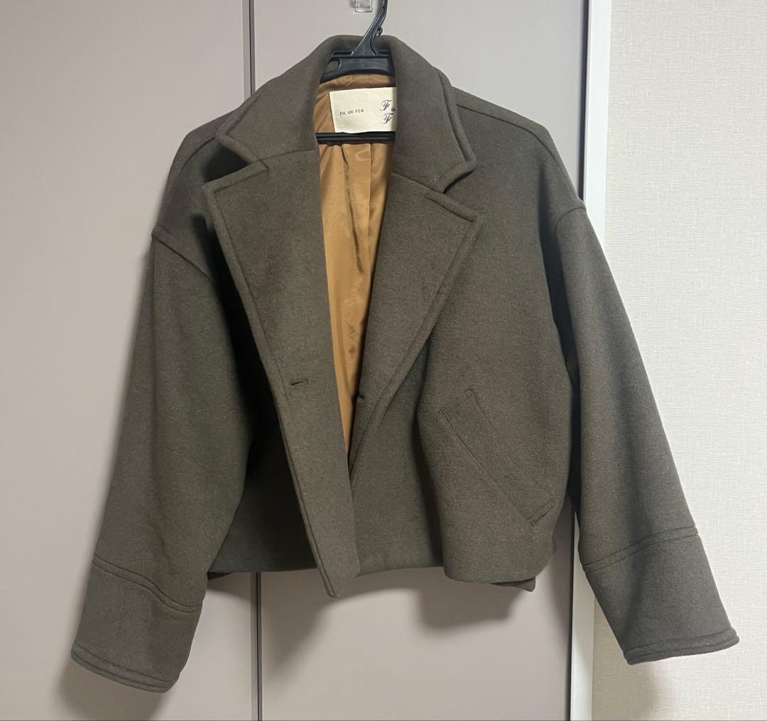 美品FIL DE FER ダブルフェイスショートコート