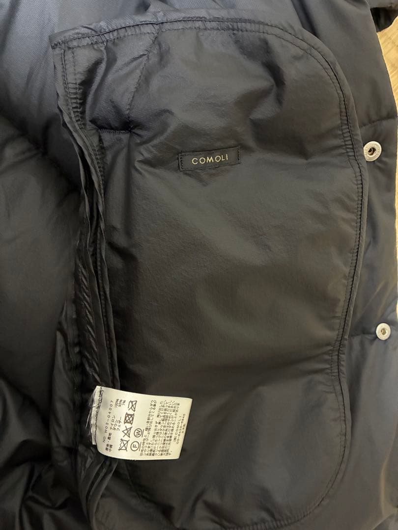 COMOLI DOWN VESTダウンベスト22AW サイズ1 BLACK