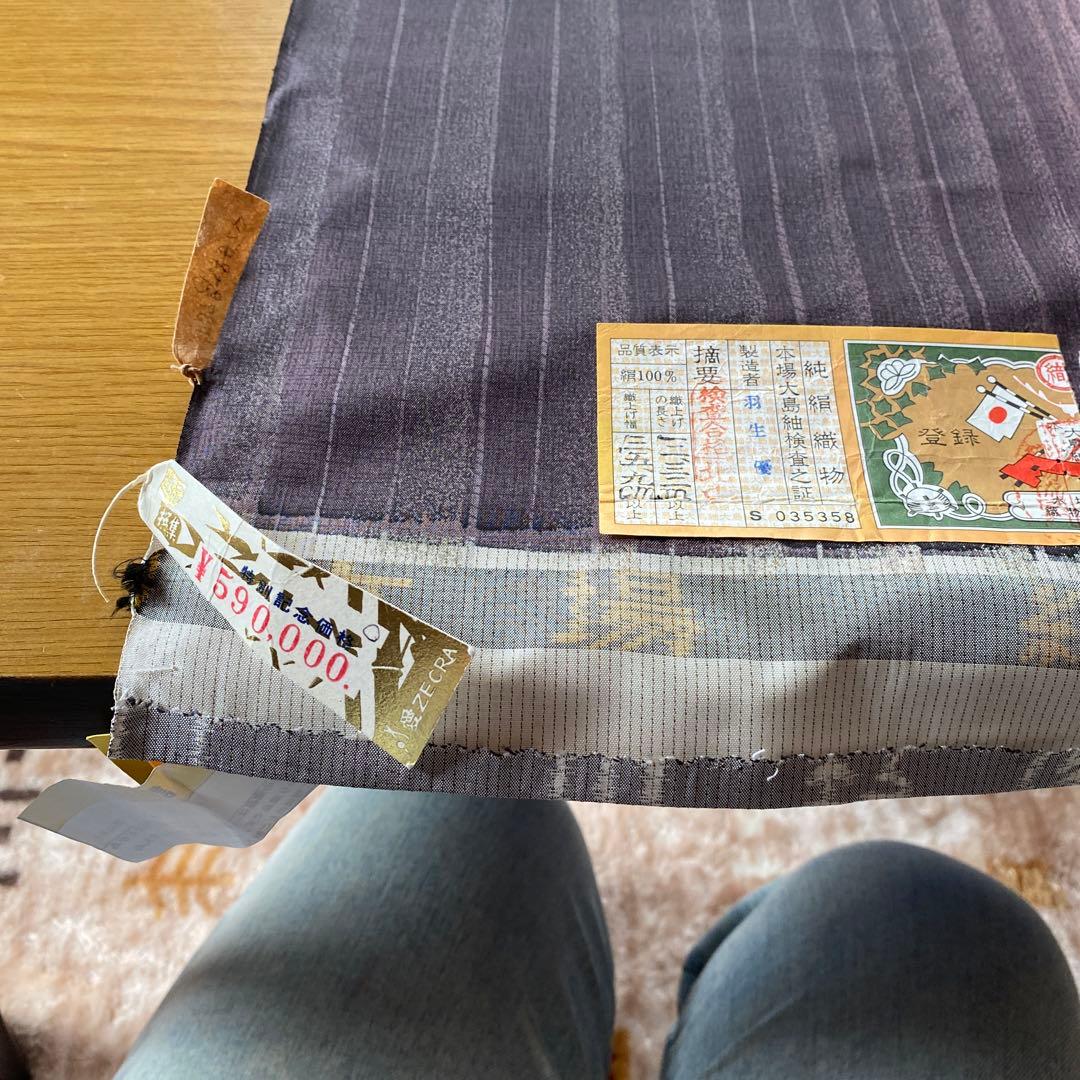 訳あり本場大島紬 夏大島 手ごね絣 しわになりにくい 着物 反物