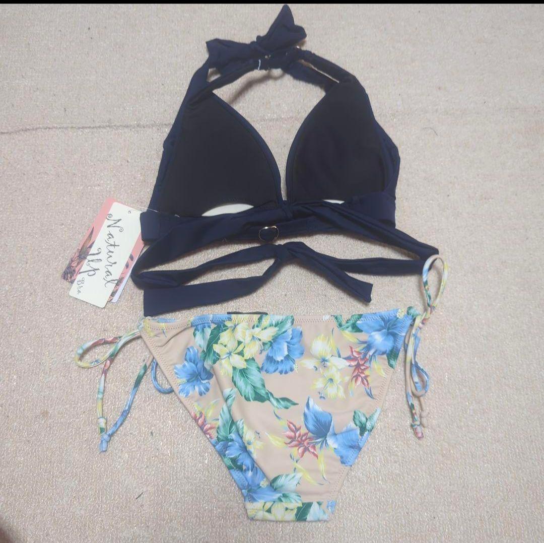 新品【San-ai Resort】ノンワイヤービキニ 7M ネイビー　フローラル