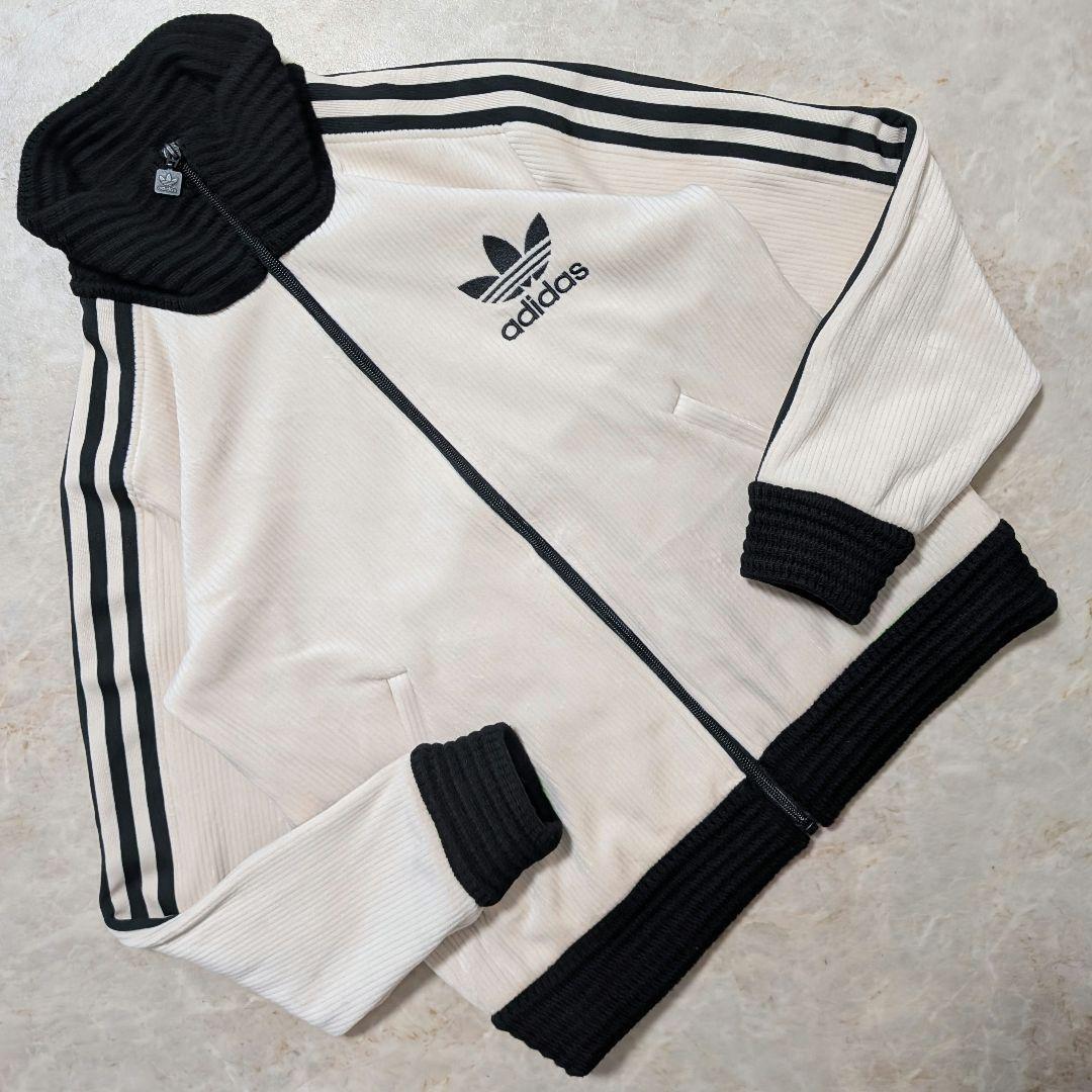 超希少⭐美品アディダスプレミアムワッフルベッケンバウアートラックジャケット白黒L