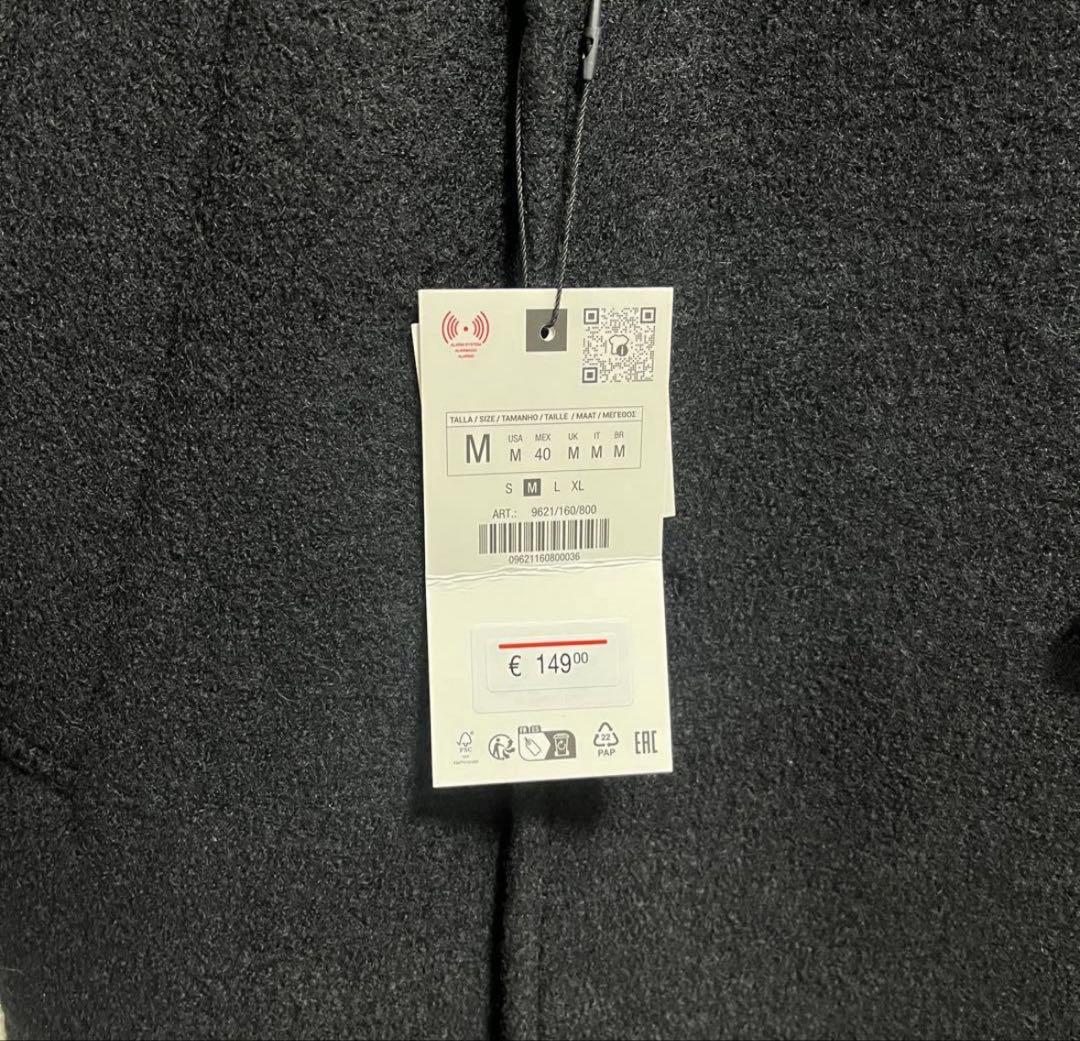 ZARA ブークレ織ウールコート　ダブルブレストコート