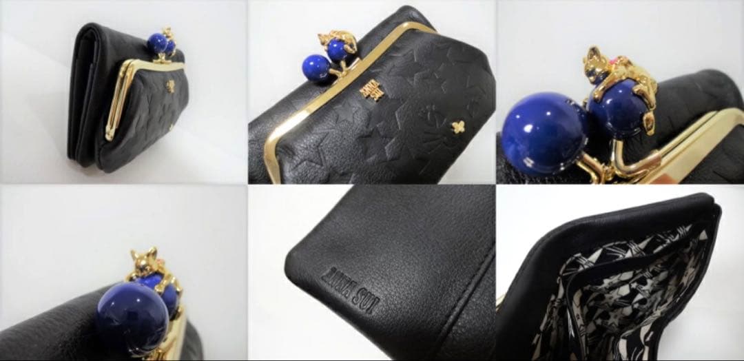 アナスイ　二つ折り財布　猫　がま口