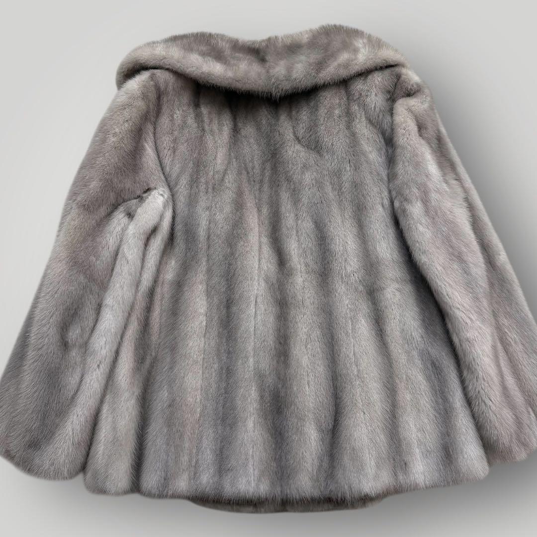 本毛皮☆サファイアミンク MINK ファーコート なめし柔らか◎ Lサイズ相当