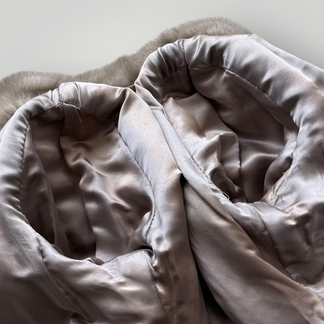 本毛皮☆サファイアミンク MINK ファーコート なめし柔らか◎ Lサイズ相当