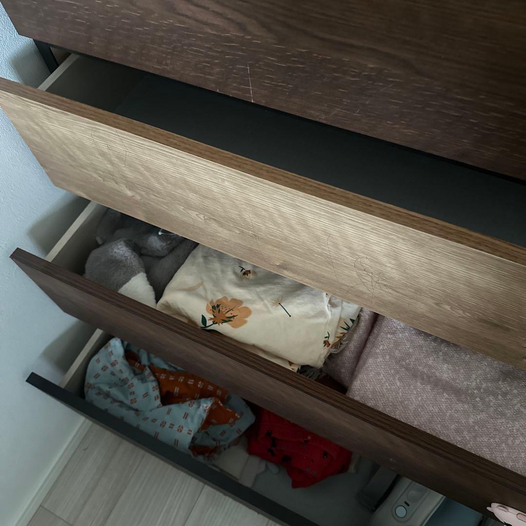 ニトリ　木製チェスト 6段 ダークブラウン