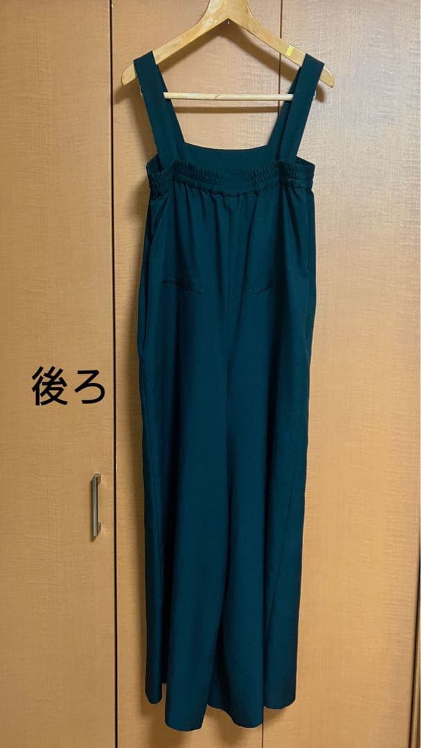 【美品】OUR アワーホーム　しなやか素材のラップ風サロペット