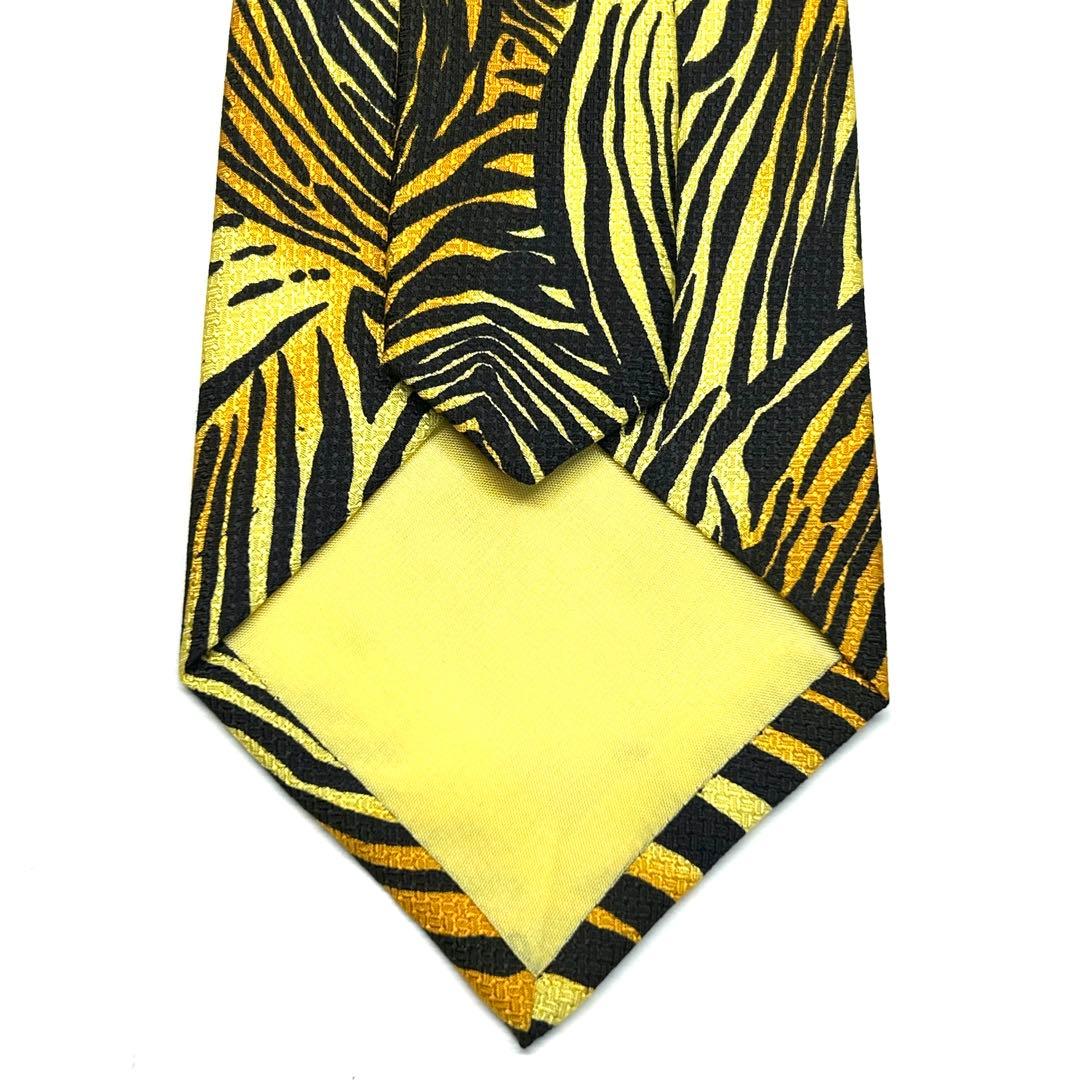 【新品タグ付き✨】ヴェルサーチ ネクタイ イエロー レオパード デッドストック