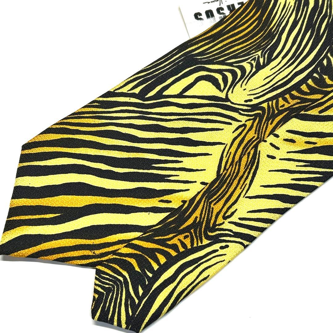 【新品タグ付き✨】ヴェルサーチ ネクタイ イエロー レオパード デッドストック