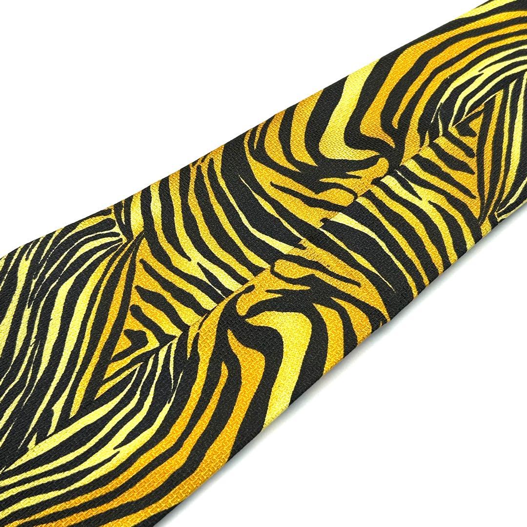 【新品タグ付き✨】ヴェルサーチ ネクタイ イエロー レオパード デッドストック