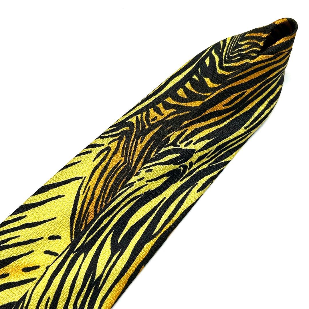 【新品タグ付き✨】ヴェルサーチ ネクタイ イエロー レオパード デッドストック