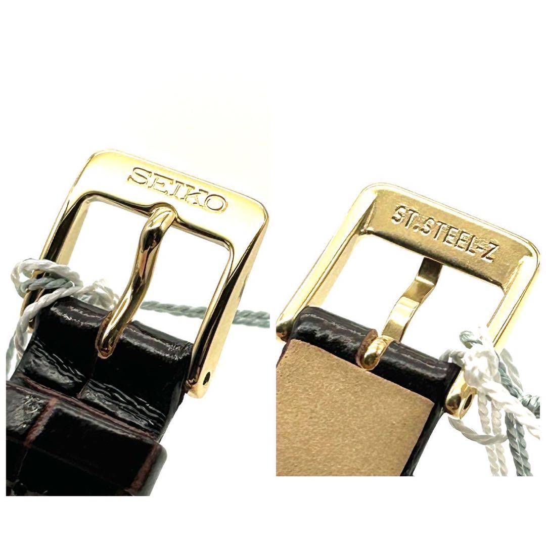 セイコー ナノユニバース コラボ 腕時計 レディース　未使用 レザーベルト 金色