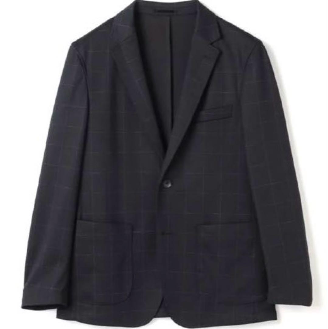 アオキ【未使用タグ付】パジャマスーツプリントジャージ黒ウィンドウペン　ゆったりL