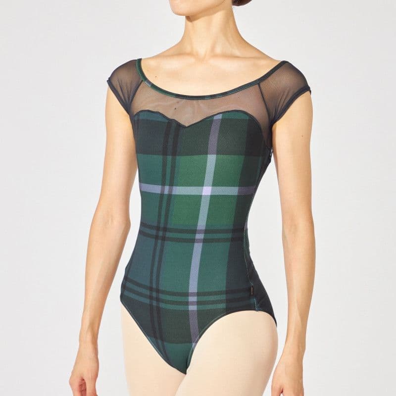 お値下げ　チャコット　チェック柄　ジョシュア エリス　フレンチスリーブレオタード