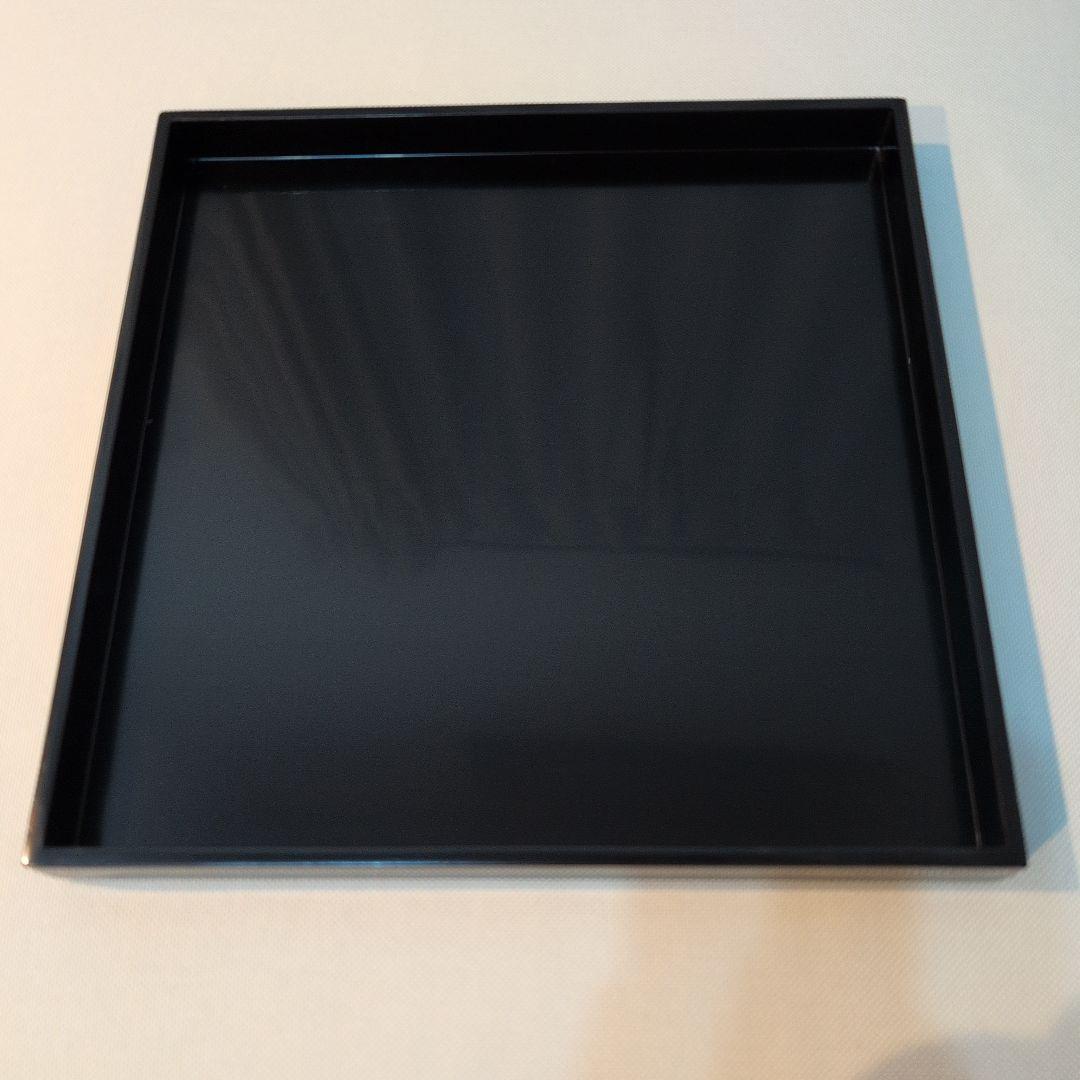 美品 懐石道具 懐石膳 四方盆 茶道具 本漆塗 五客 正角膳 紙箱入り