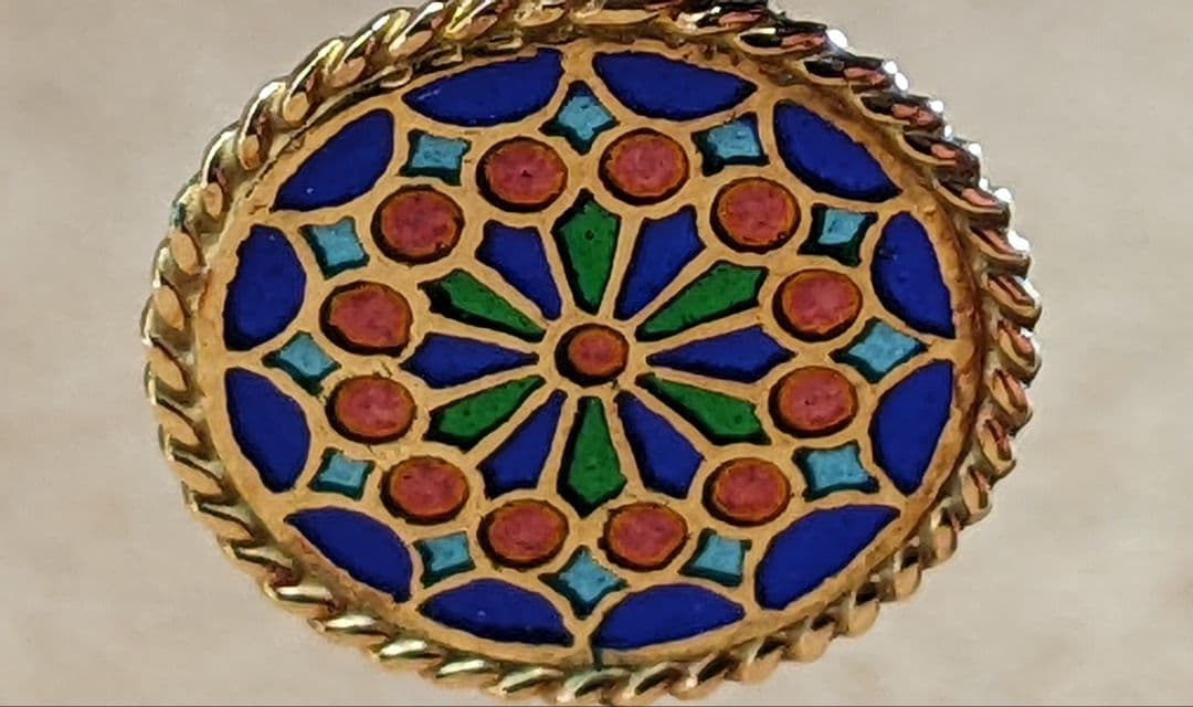 K18 エマイユ ノ−トルダム大聖堂 ネックレス トップ