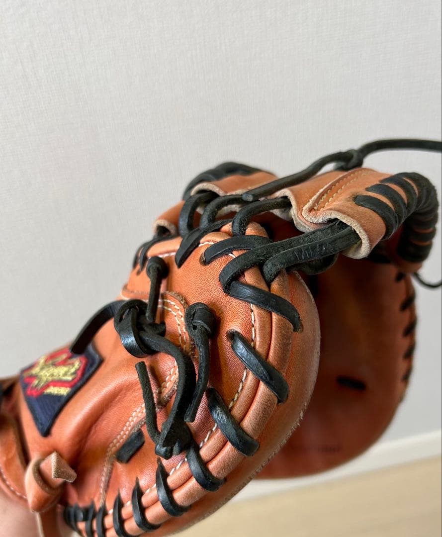 少年軟式　キャッチャーミット　オレンジ×ブラック　久保田スラッガー