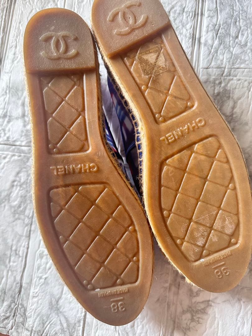 CHANEL 青 メッシュ エスパドリーユ　38サイズ　未使用