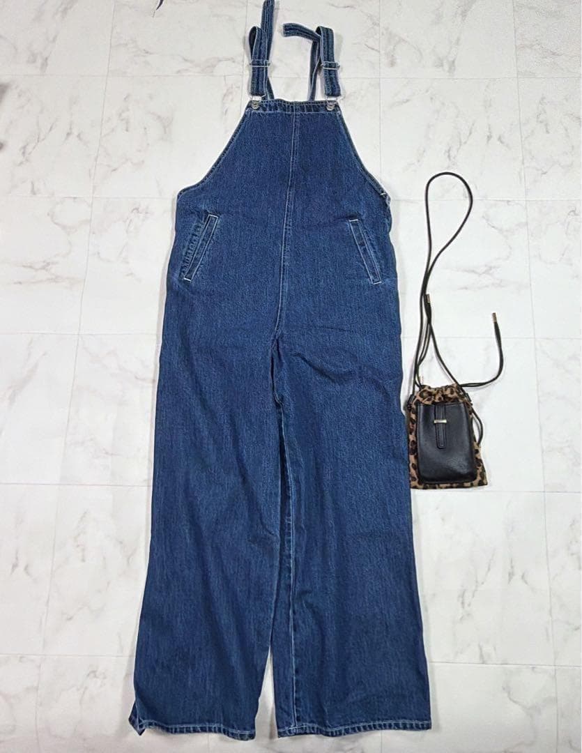 美品　スローブイエナ LE DENIM BARE BK サロペット 25年製
