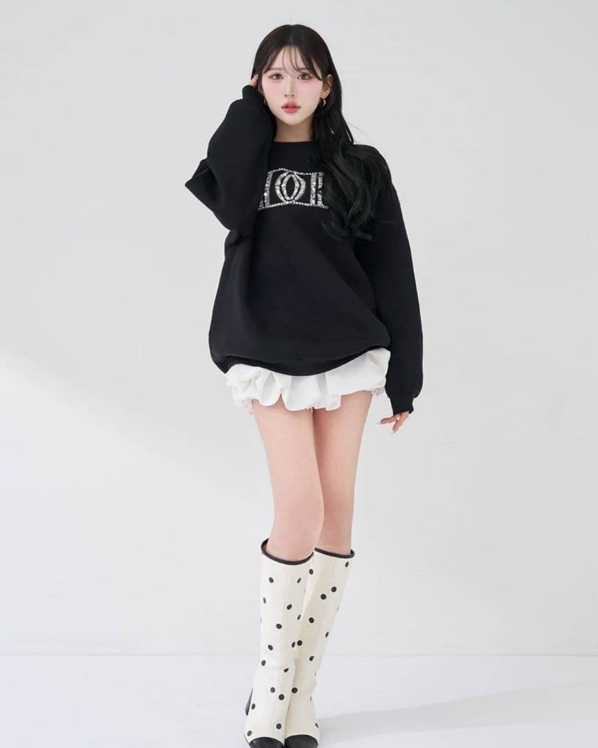 ダーリッチ DDロゴビジュースウェットプルオーバー 新品 黒 ブラック