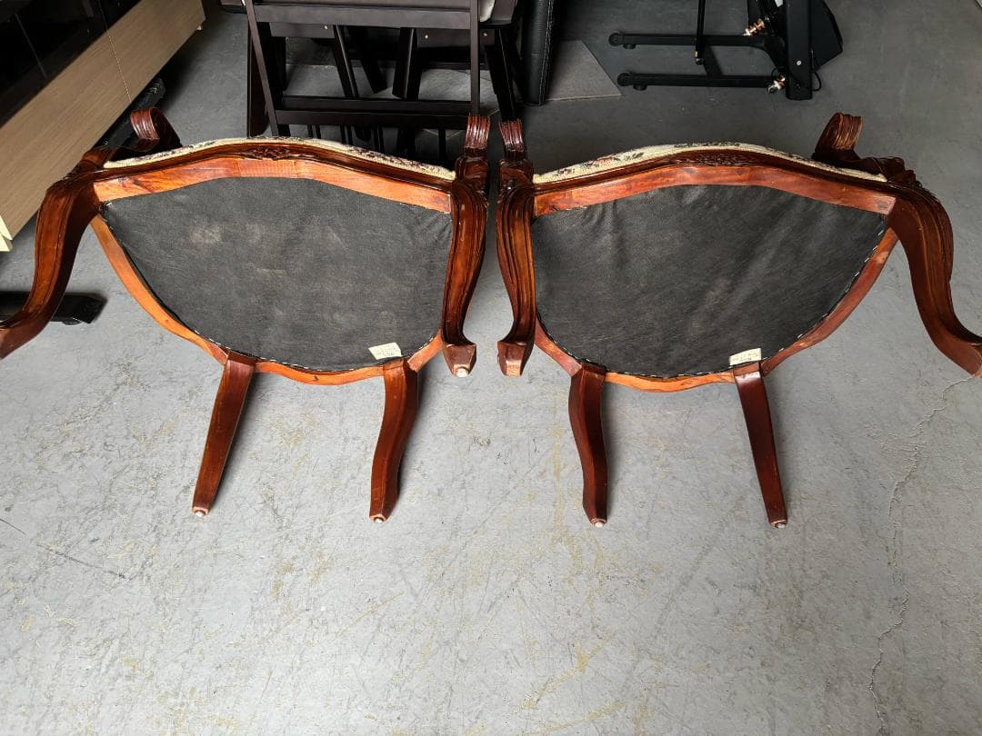 ②rieko-4622 アンティーク 猫脚椅子、チェア、肘掛付き1脚のみ