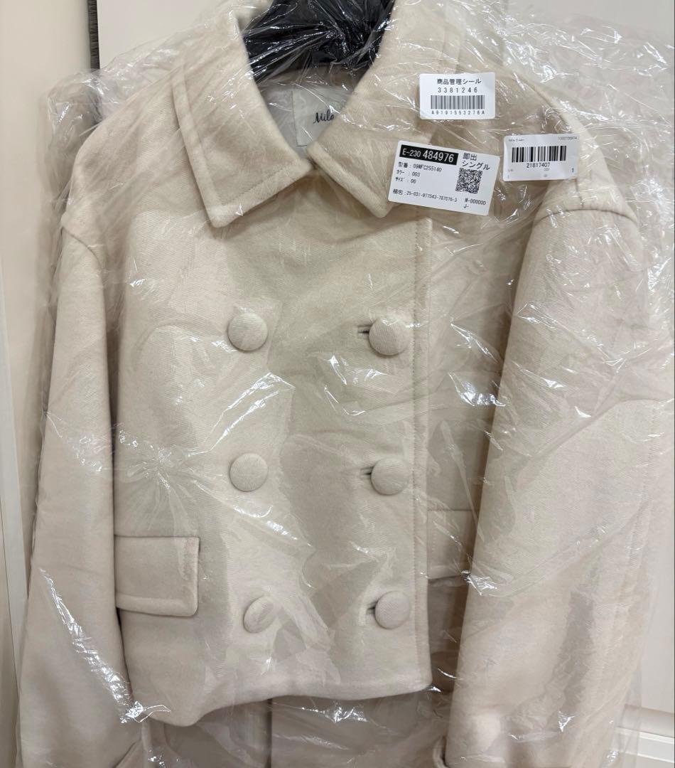 ミラオーウェン　ウールカシミヤショート丈ピーコート