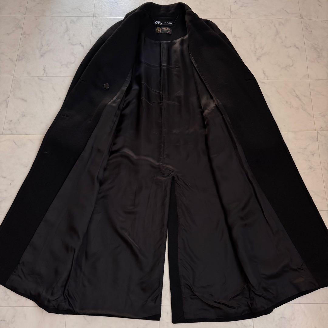美品　ZARA ザラ　MANTECO ダブルブレスト　ウール　ロングコート　S