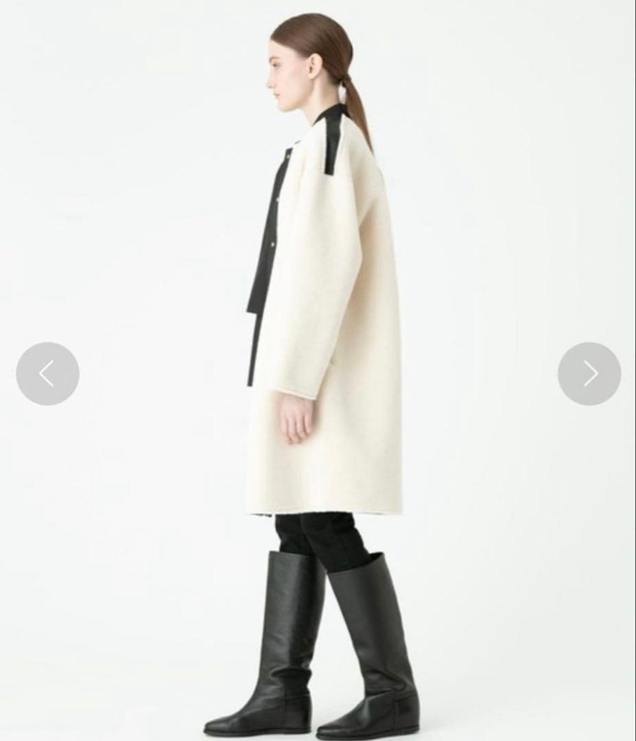 allureville アルアバイル　リバーシブルノーカラーボアコート