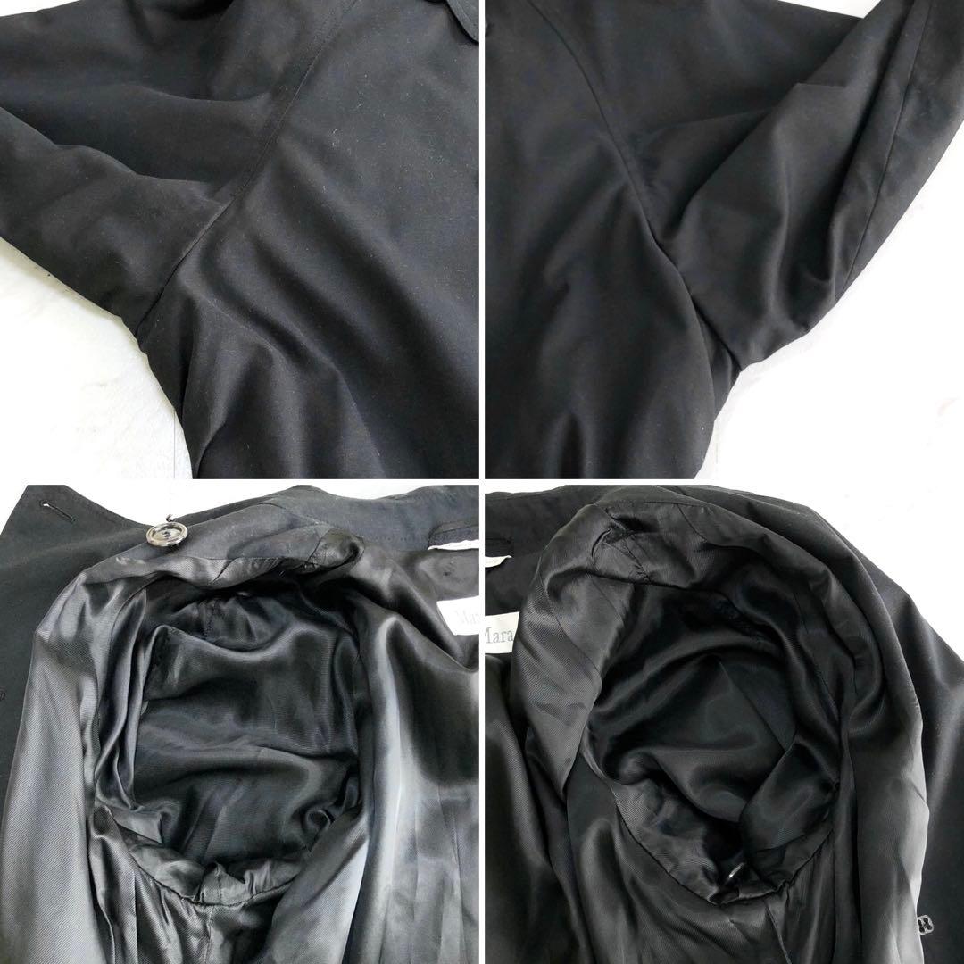 ✨美品✨マックスマーラ ベルデットコート ロング Lサイズ ブラック 白タグ