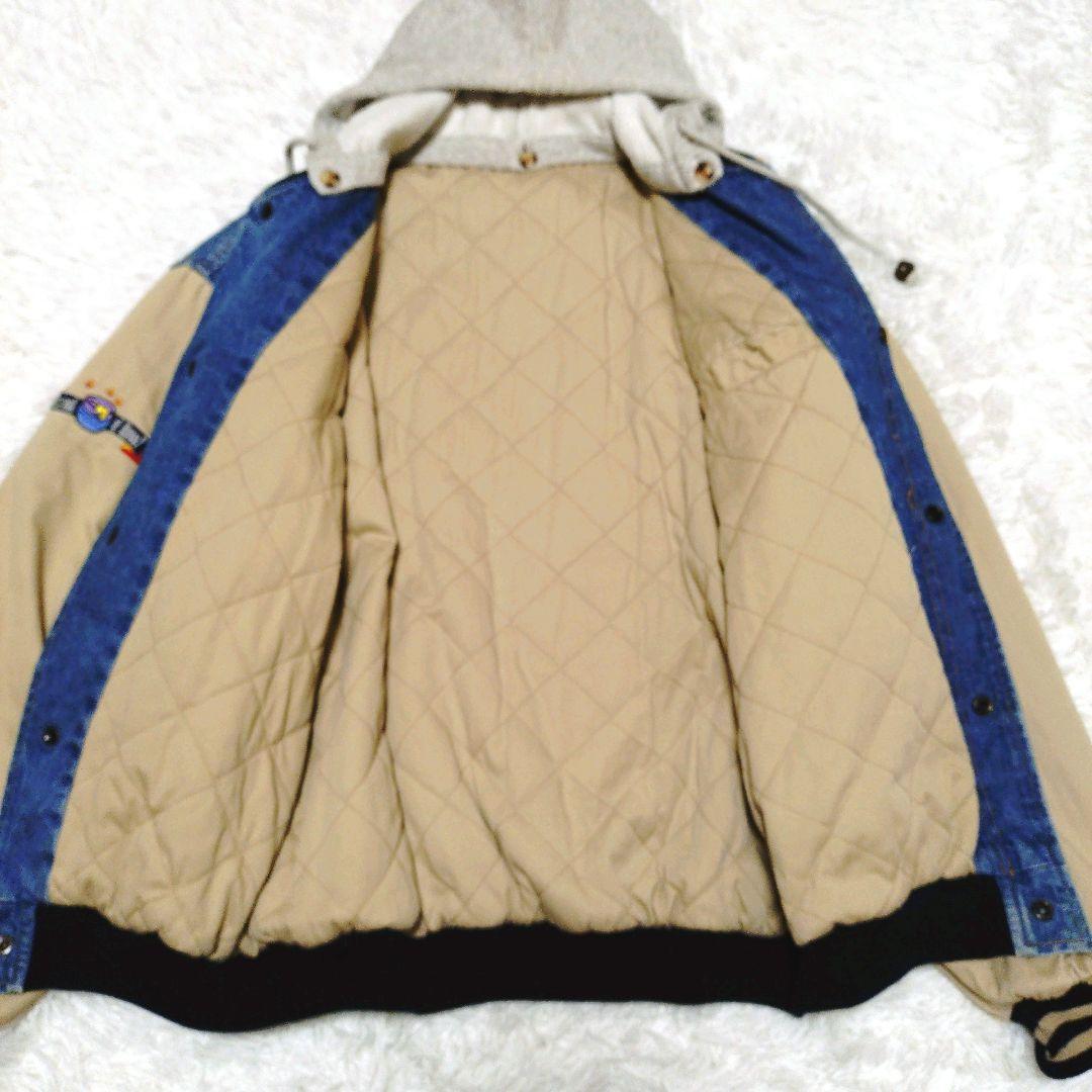 ディズニーストア プー デニムジャケット スタジャン 刺繍 キルティング フード