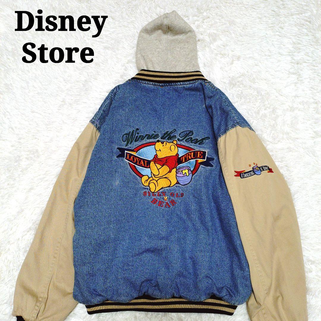ディズニーストア プー デニムジャケット スタジャン 刺繍 キルティング フード