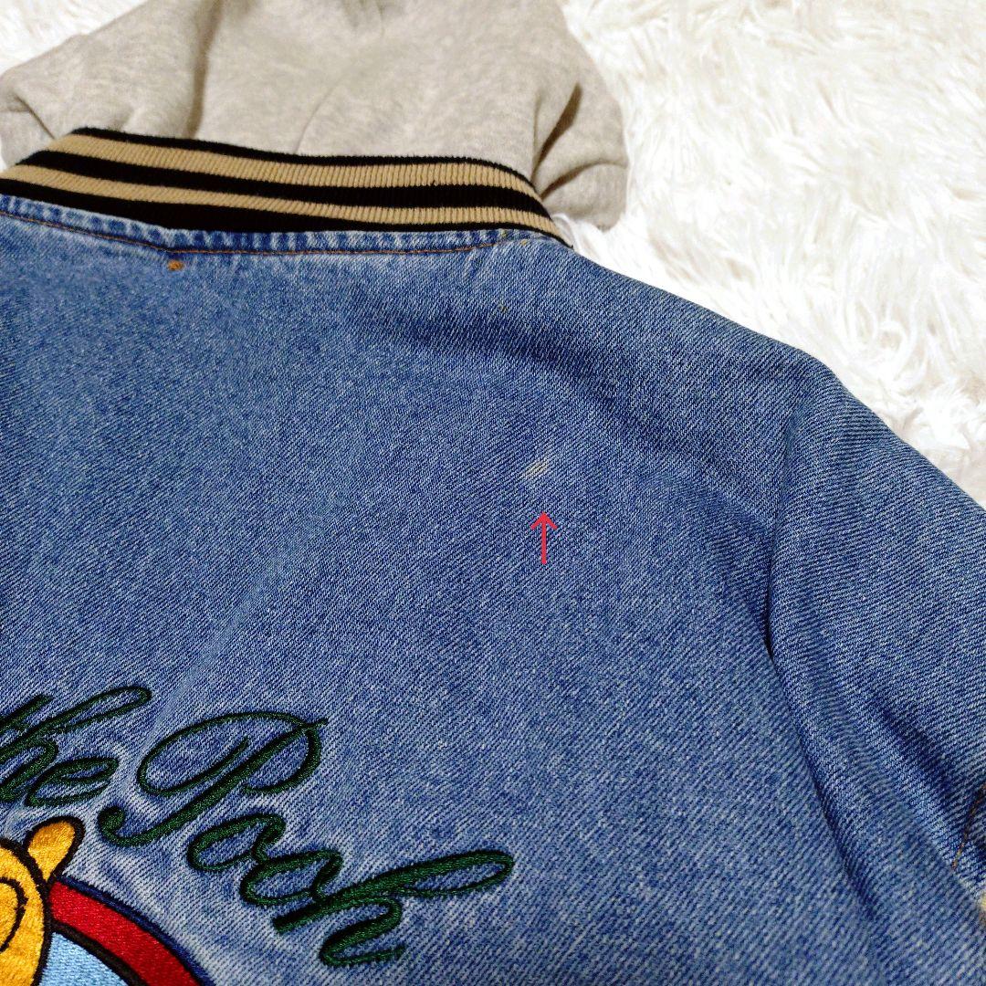 ディズニーストア プー デニムジャケット スタジャン 刺繍 キルティング フード