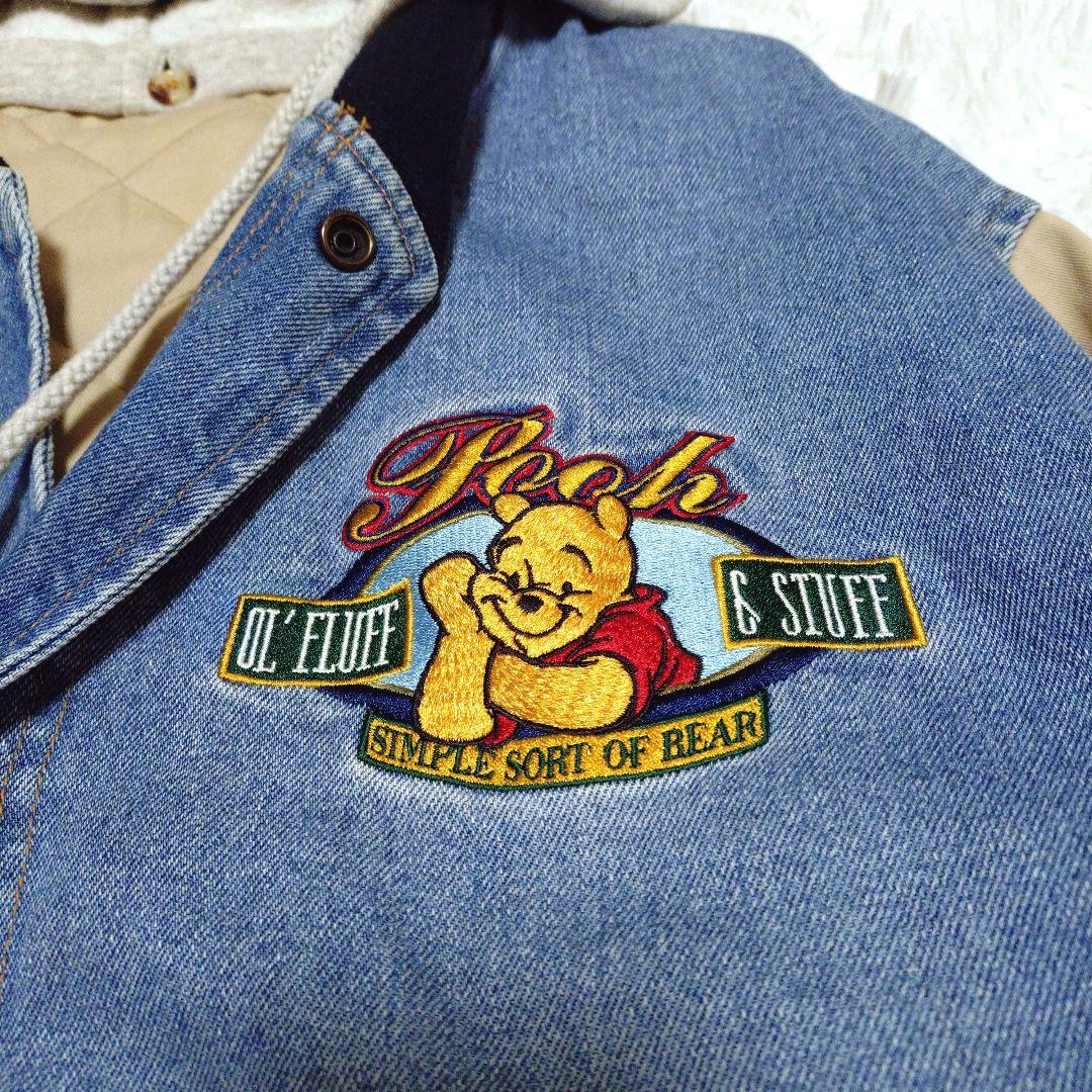ディズニーストア プー デニムジャケット スタジャン 刺繍 キルティング フード