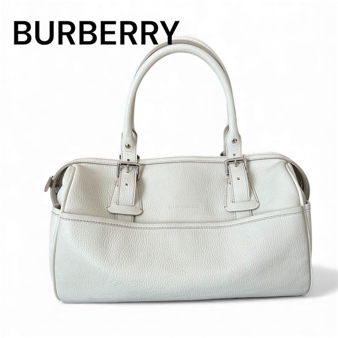 超美品BURBERRYバーバリーボストンバッグ レザーノバチェックハンドバッグ