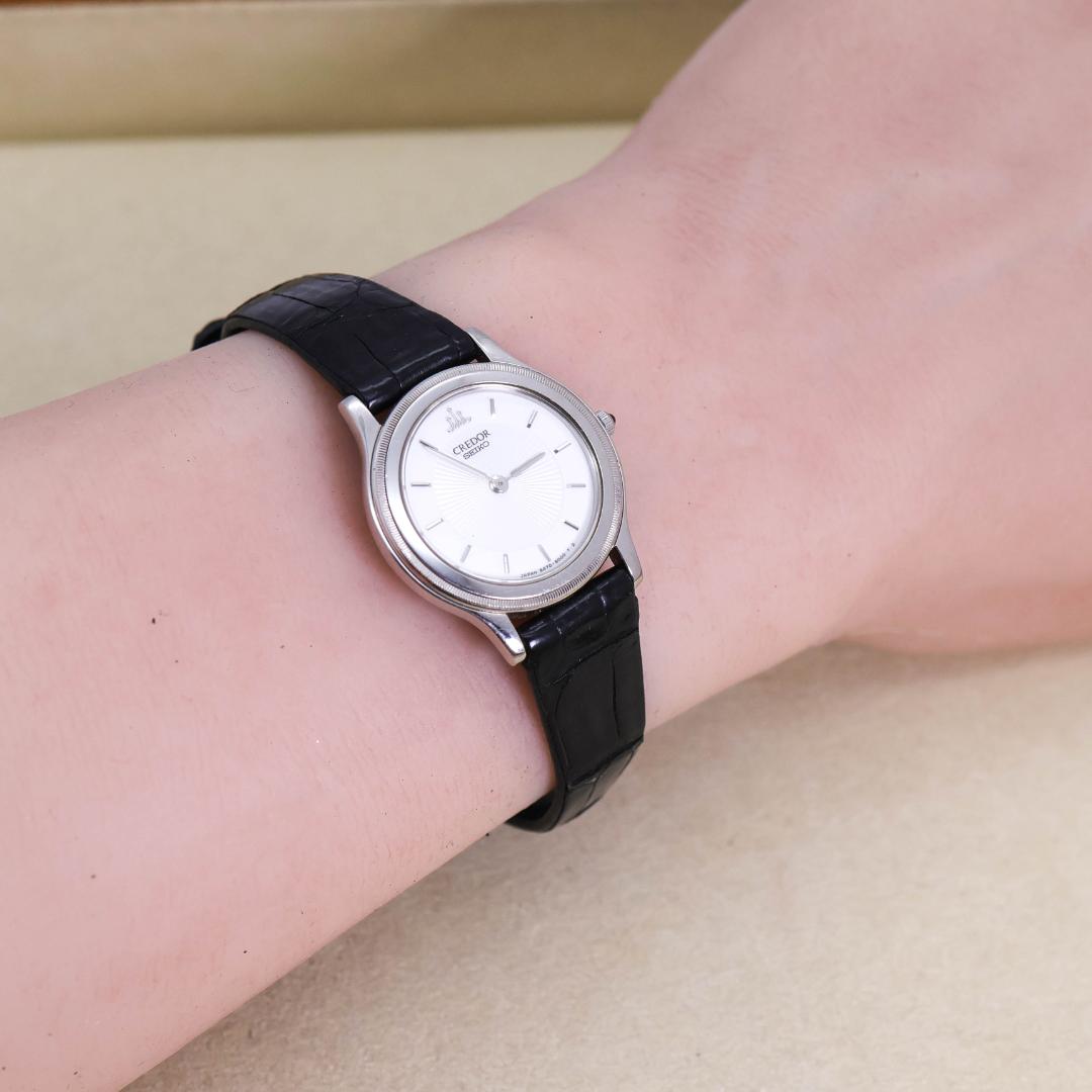 稼働 SEIKO CREDOR 腕時計 18KT レディース レザー 2403