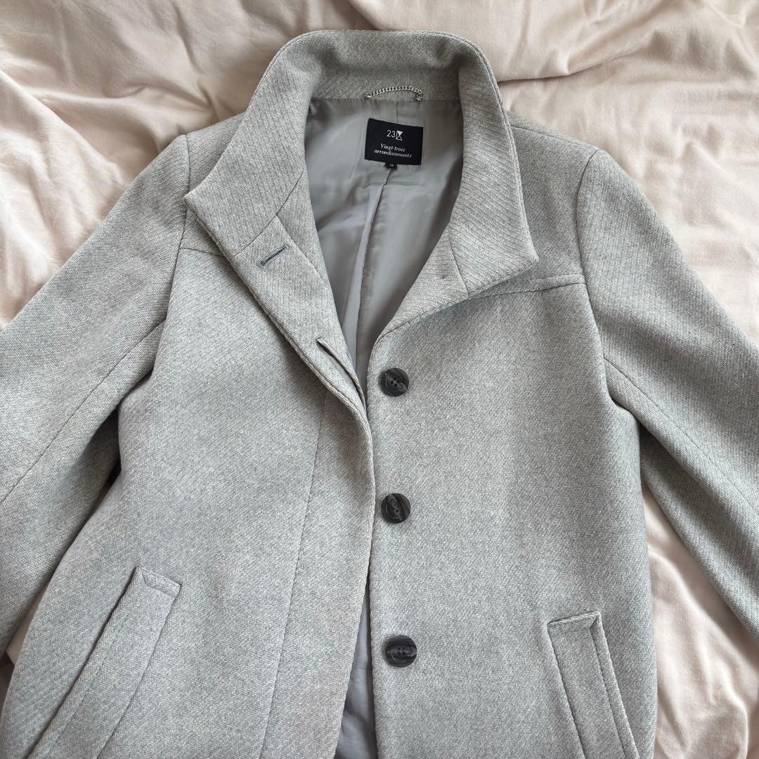 【美品】チェスターコート 23区 グレー サイズ 38 2wayコート