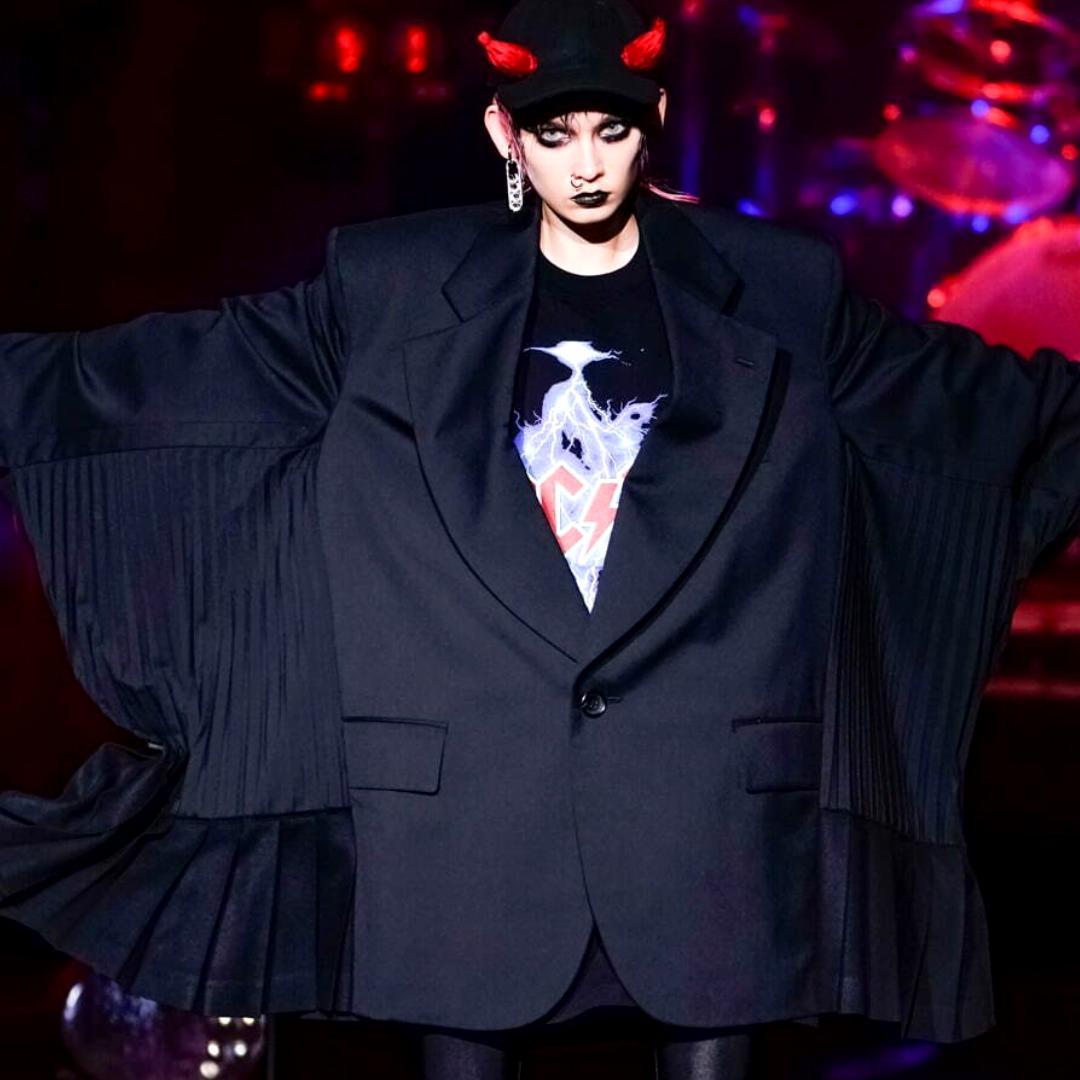 【21AWランウェイモデル・美品】ジュンヤワタナベ プリーツドッキングジャケット