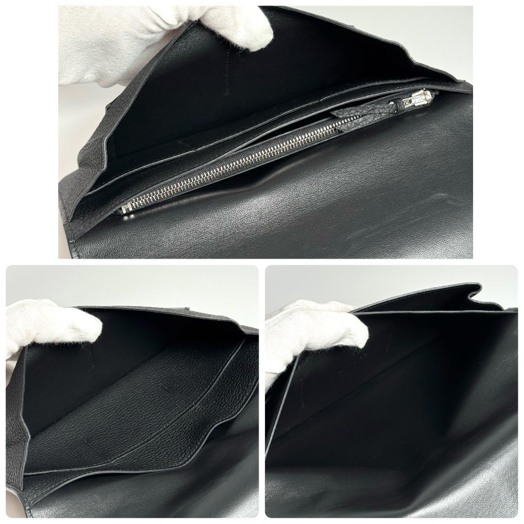美品 HERMES ブラック 長財布 エルメス ドゴン GM U刻 2022