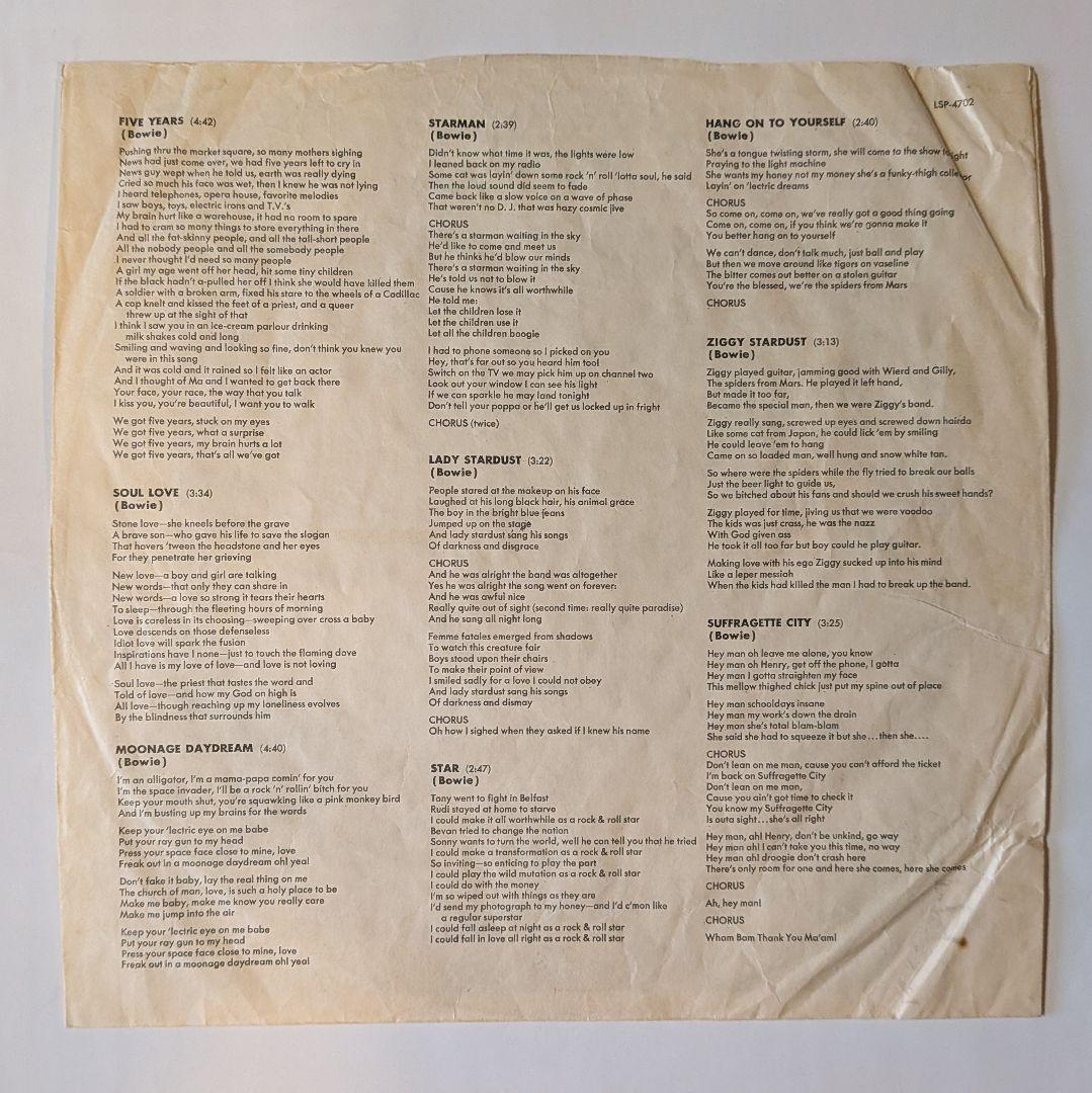 や*ん様 UK初期 (1E/1E)デヴィッド・ボウイ ZIGGY STARDUS