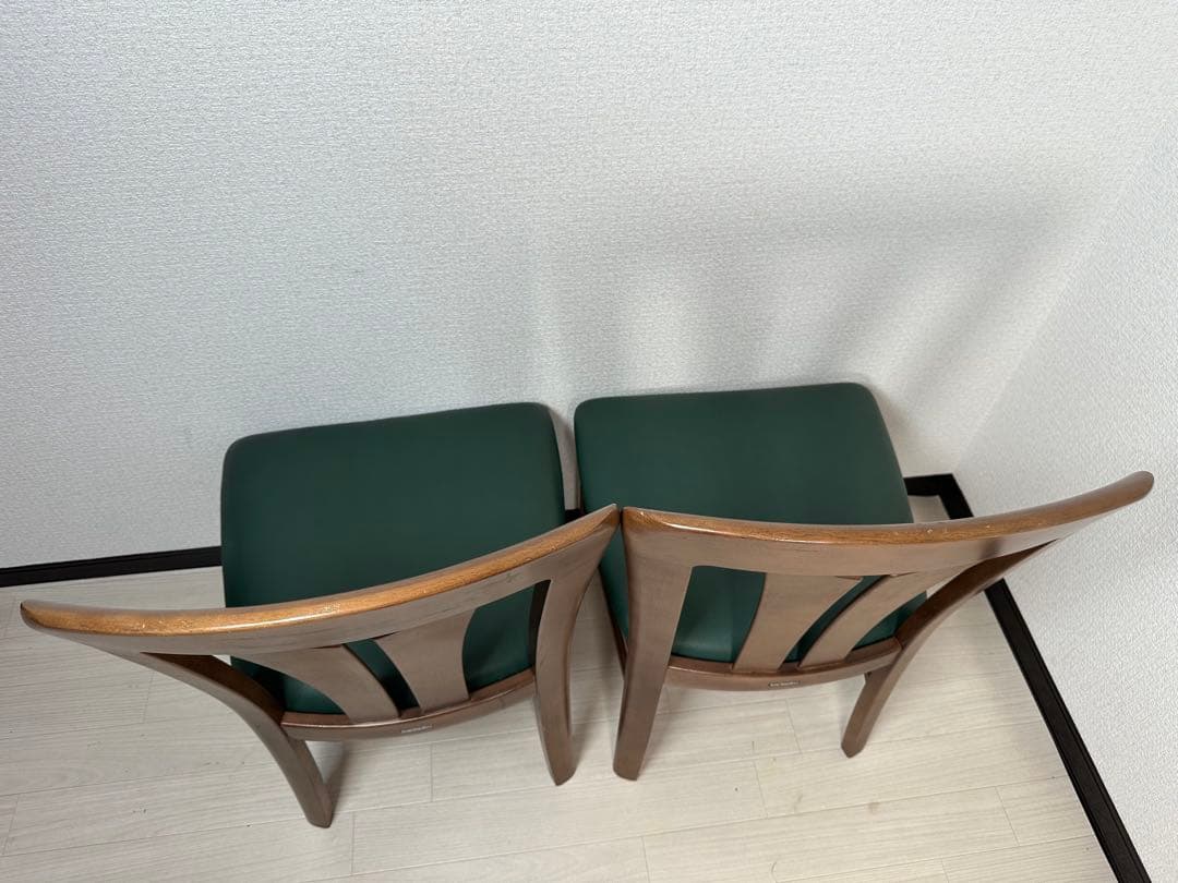 カリモク クラシック ヴィンテージ レザーチェア ２脚セット 管理No.※i4※