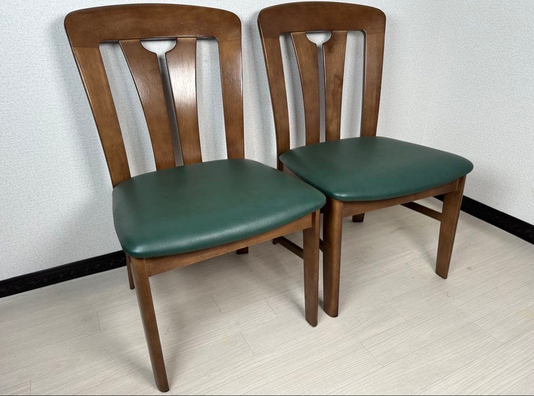 カリモク クラシック ヴィンテージ レザーチェア ２脚セット 管理No.※i4※